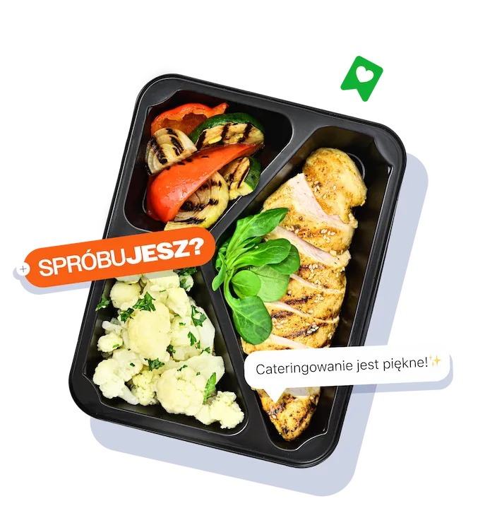Pudełko z dietą: filet z kurczaka z grillowanymi warzywami i kalafiorem