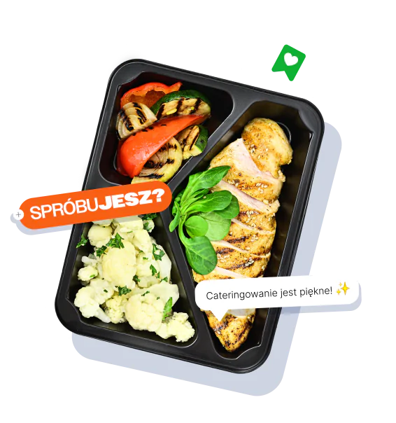 Pudełko z dietą: filet z kurczaka z grillowanymi warzywami i kalafiorem