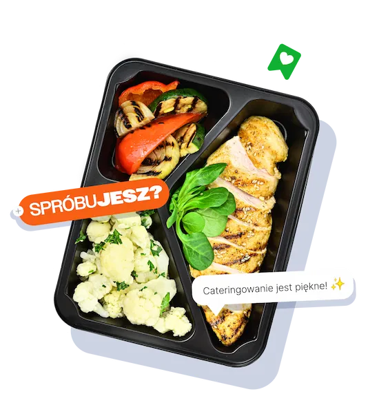 Pudełko z dietą: filet z kurczaka z grillowanymi warzywami i kalafiorem